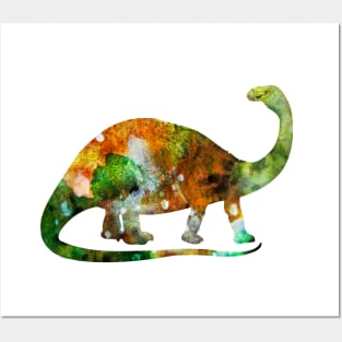 Brontosaurus Watercolor Painting 3 Posters and Art